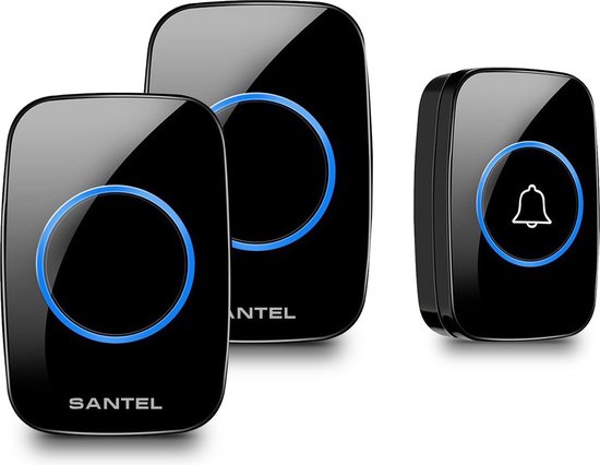Santel draadloze deurbel met 2 ontvangers – Deurbel draadloos - Deurbellen – Wireless Doorbell - IP44 Waterdicht
