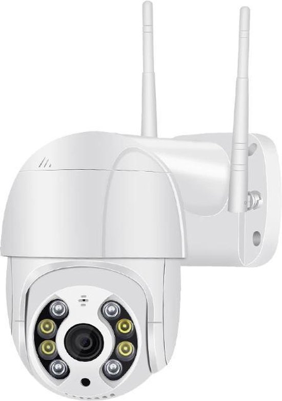 Santel Full HD 1536P IP Camera - Draadloze WiFi Beveiliging PTZ - 4X Zoom IR Netwerk CCTV - Waterdicht IP66 - Ingebouwde microfoon/speaker van Merkloos