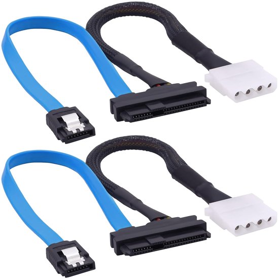 SAS to SATA Extension Cable SFF-8482 SAS 29 Pin to SATA III 3.0 7Pin with IDE 4PIN LP4 Molex Interface Female to - ShopVlot