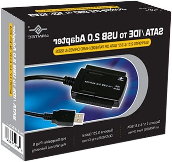 SATA IDE USB Adapter - Externe Harddisk Adapter - Data Overzetten - Ondersteunt 2.5 3.5 5.25 Inch - 1.5TB Capaciteit