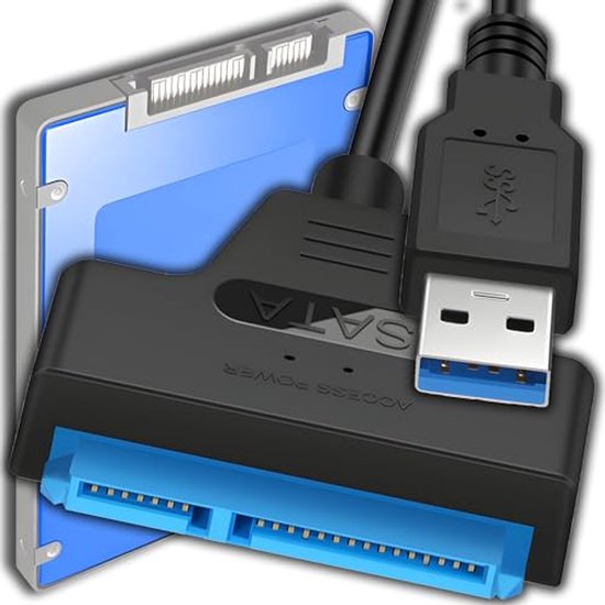 SATA naar USB Adapter - Externe Harde Schijf Kabel - Opslag Uitbreiden - Plug and Play - 2.5 inch - Zwart