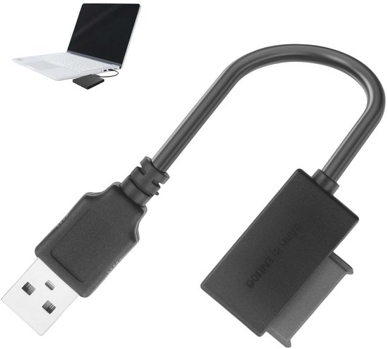 SATA naar USB Adapter - Plug & Play 13-pins Kabel voor Externe HDD, SSD en CD/DVD-ROM Speler