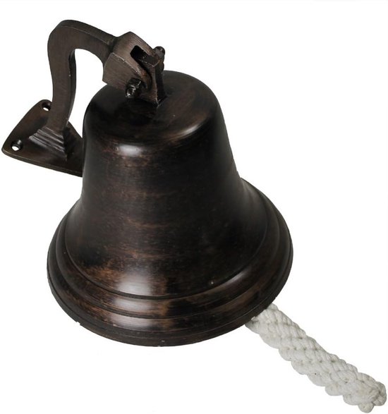 Scheepsbel - Nautische bel - Decoratie aan boord - Antieke afwerking - 7 inch - Aluminium