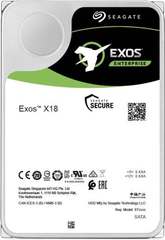 Seagate Enterprise ST18000NM000J interne harde schijf 18 TB 7200 RPM 256 MB 3.5" SATA III van Merkloos