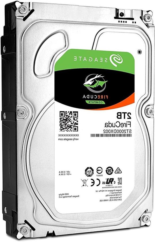 Seagate FireCuda interne hybride harde schijf 2 TB, 3,5 inch, 64 MB cache, Sata 6 Gb/s, modelnr.: ST2000DX002
