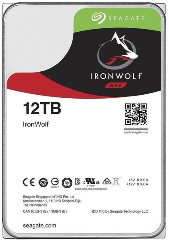 Seagate IronWolf - Interne harde schijf - NAS HDD - 256MB Cache - 12 TB van Merkloos