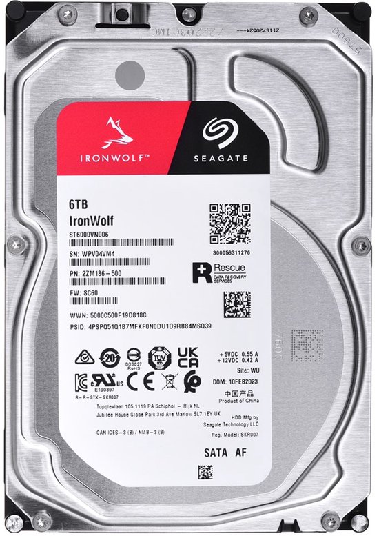 Seagate IronWolf - Interne harde schijf - NAS HDD - 256MB Cache - 6 TB