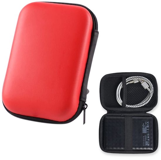 Seb3 - Externe Hardeschijf Beschermcase - Shockproof - Rood - Bescherming voor 2.5 Inch HDD/SSD - Draagbare Opslag - Waterdicht