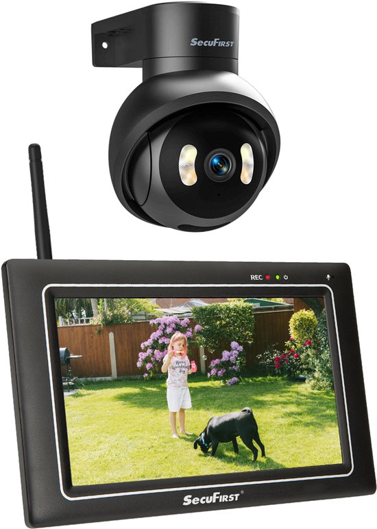 SecuFirst CWL418S Met 7 inch monitor en 1x Draaibare Beveiligingscamera - Zwart