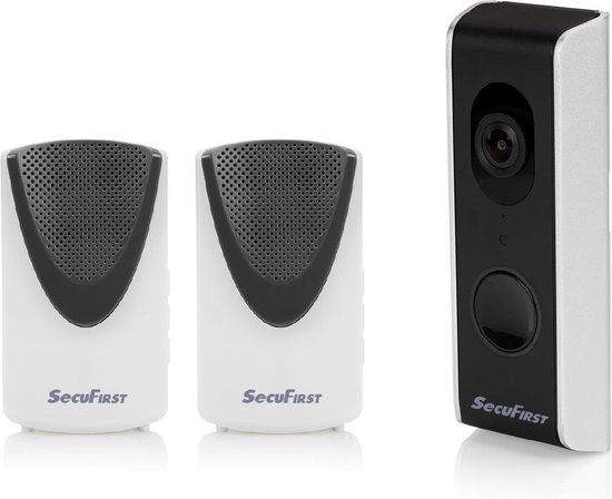 SecuFirst DID701B+ Slimme Video deurbel met camera met 2 draadloze gongen Zwart Grijs - 1080P van SecuFirst