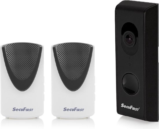 SecuFirst DID701BB+ Slimme Video deurbel met camera met 2 draadloze gongen Zwart - 1080P van SecuFirst