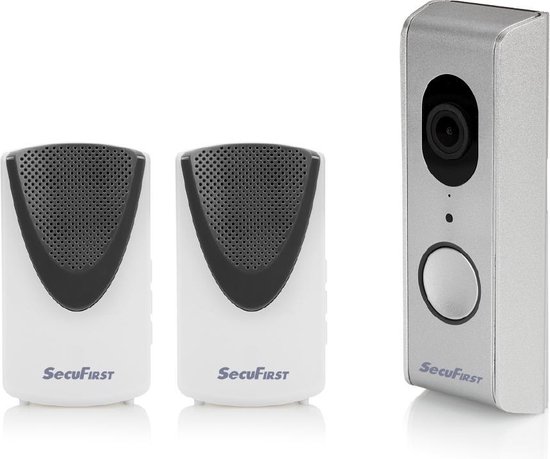 SecuFirst DID701S+ Slimme Video deurbel met camera met 2 draadloze gongen Zwart Grijs - 1080P van SecuFirst