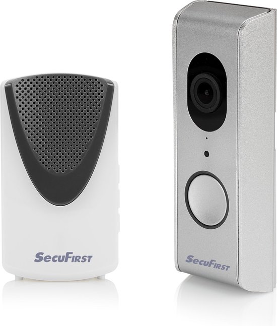 SecuFirst DID701S Slimme Video deurbel met camera met draadloze gong Zilver Grijs - 1080P van SecuFirst