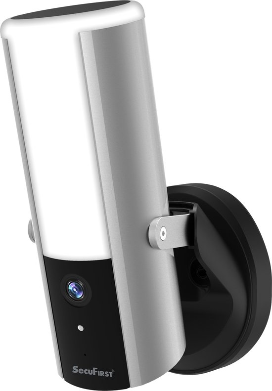 SecuFirst LCA230SD128 Dimbare Buitenlamp met geïntegreerde IP camera Zilver - Incl. 128GB micro sd kaart - Van Metaal - 900 Lumen 10W - 2K resolutie van SecuFirst
