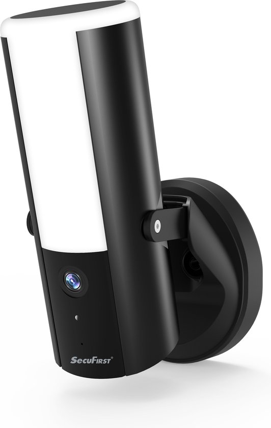 SecuFirst LCA230ZSD128 Dimbare Buitenlamp met geïntegreerde IP camera Zwart - Incl. 128GB micro sd kaart - Van Metaal - 900 Lumen 10W - 2K resolutie van SecuFirst