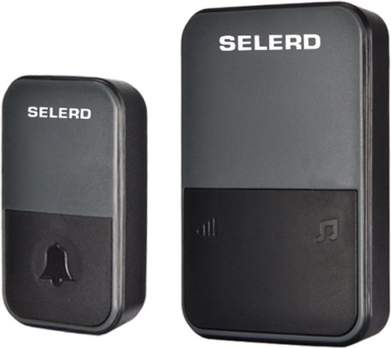 Selerd V4 - Zwart - Draadloze Deurbel - Plug & Play - IP44 Waterdicht - 4 Volumes - 52 Melodieën - Incl. Batterij - Deurbel Draadloos - Oplichtende Led - 5 jaar garantie