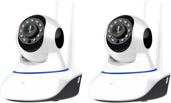 Set van 2 Draadloze HD WiFi Beveiligingscamera's Binnen met Nachtzicht en Bewegingssensor