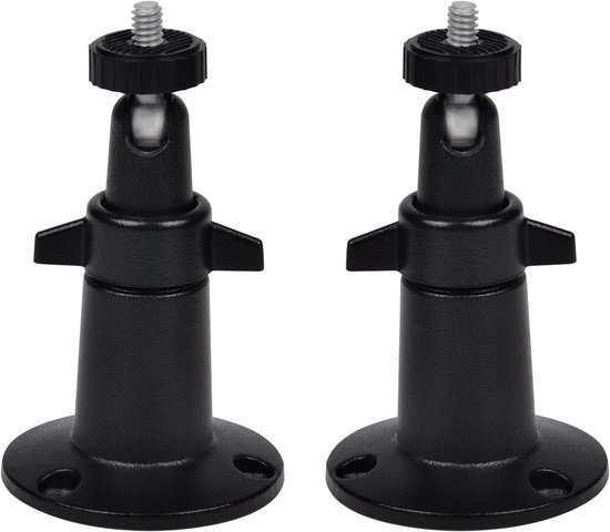 Set van 2 muurbeugels, 360 graden draaibare en verstelbare montagebeugel voor buitencamera's (zwart). van Merkloos