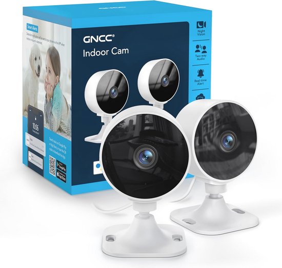 Set van 2 WiFi Interieur Camera's met 1080p Nachtzicht en Tweerichtingsaudio