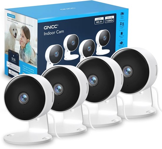 Set van 4 Binnencamera's met Nachtzicht en Wifi voor Baby- en Huisbewaking van Merkloos