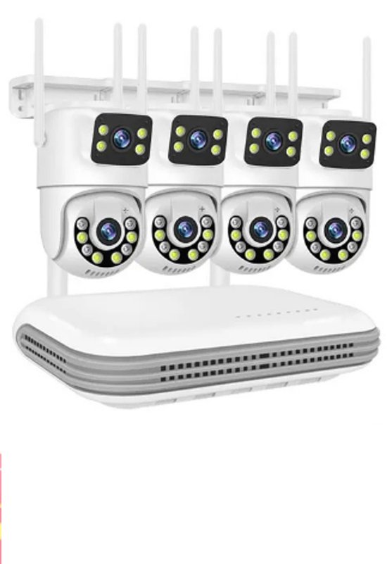 Set van 4 camera's met NVR - Wifi -met NVR - beveiliging voor thuis - kantoor - winkel - beveiligingscamera's set - veiligheid - bewaking van Merkloos