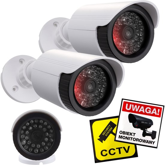 Set van twee dummy camera - IR-LED's, wit, voeding 2xAA (niet meegeleverd), ABS, IR1800 WT van Smartwares