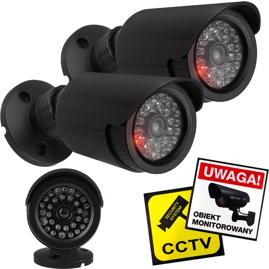 Set van twee dummy camera - IR-LED's, zwart, voeding 2xAA (niet meegeleverd), ABS, IR1800 BT van Smartwares