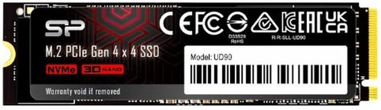 Silicon Power 1TB UD90 SSD NVMe 4.0 Gen4 PCIe M.2 Soilid State Drive R/W up to 5,000/4,800 MB/s SP01KGBP44UD9005 van Merkloos