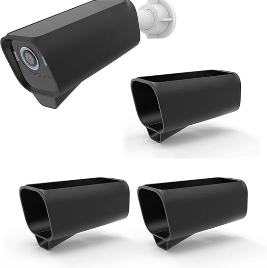 Siliconenhoes - 3 Stuks - Geschikt Voor Eufy S3 Pro-Camera's - Waterdicht - Waterdichte Siliconenhoes - Bewakingscamera's - Waterdicht En UV-Bestendig - Binnen- En Buitengebruik - Zwart van Smartlockers