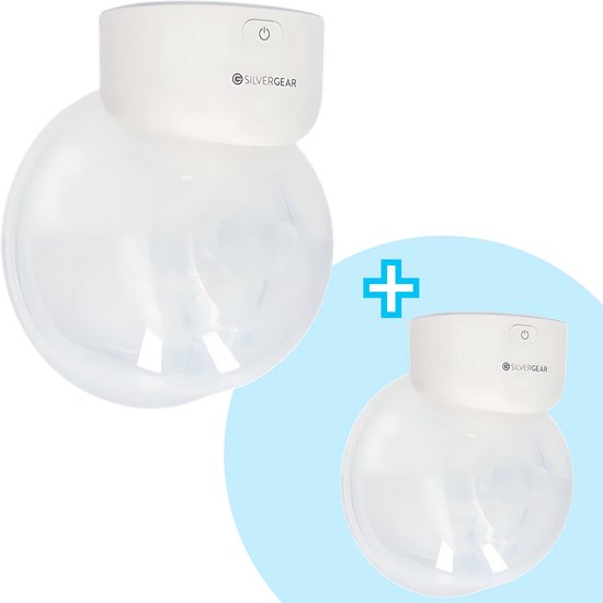 Silvergear Elektrische Borstkolf - Combideal 2x Borstkolf - Handsfree Borstkolf - Baby Spullen - Wit van Silvergear