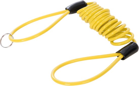 Silverline Motorfiets schijfremslot reminder - felgeel - 110 cm x 4 mm - diefstalwerend van Silverline