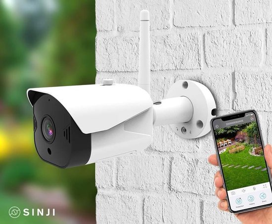Sinji Buiten Beveiligingscamera - Full HD 1080P - Infrarood 20m - App - 2-weg Audio - Wit van Sinji