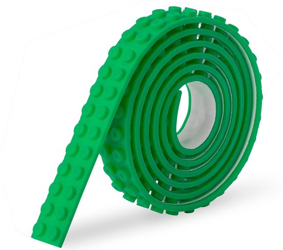 Sinji Play Stick & Brick - Flexibel Speelgoedtape - Lego Tape – Geschikt voor Lego City, Lego Creator, Lego Friends – Groen van Sinji