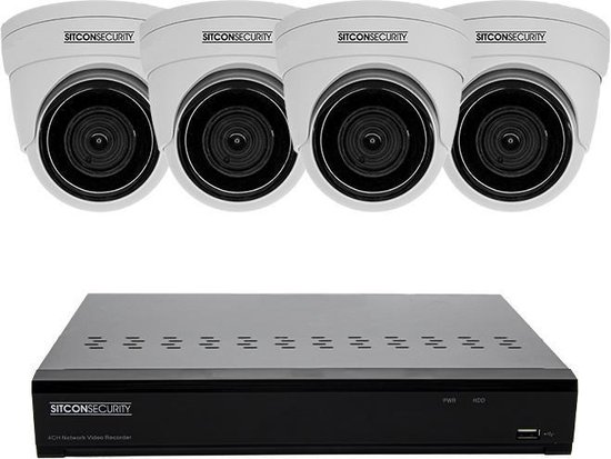 Sitcon | Full HD UTP (4X) Dome camera set - Easy - met POE NVR recorder van Sitcon