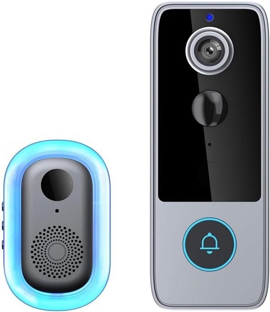 Slimme Deurbel Camera - WiFi Deurbel Beveiliging - Voordeur Bewaken - Twee-weg Audio - 16 x 10 x 6 cm