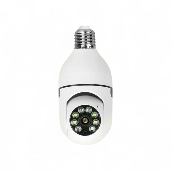 Slimme Tuya WiFi Camera - 2,4Ghz - E27 gloeilamp aansluiting - 1080P - 360 Gemotoriseerd Draaibaar - Op afstand te bedienen van Merkloos