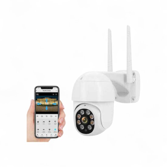 Slimme Tuya WiFi Camera - 2,4Ghz |Geschikt voor buiten - IP65 - 1080P - 360 Gemotoriseerd Draaibaar - Op afstand te bedienen van Merkloos
