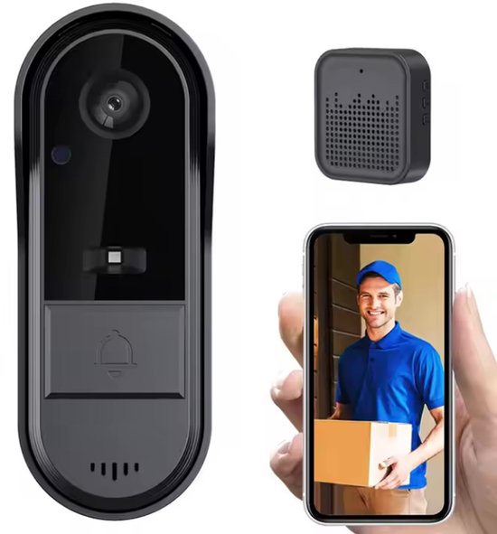 Slimme Video Deurbel met Camera - Full HD 1080p - Nachtzicht - 2-Weg Audio - Draadloze Smart Deurbel met App van Elro