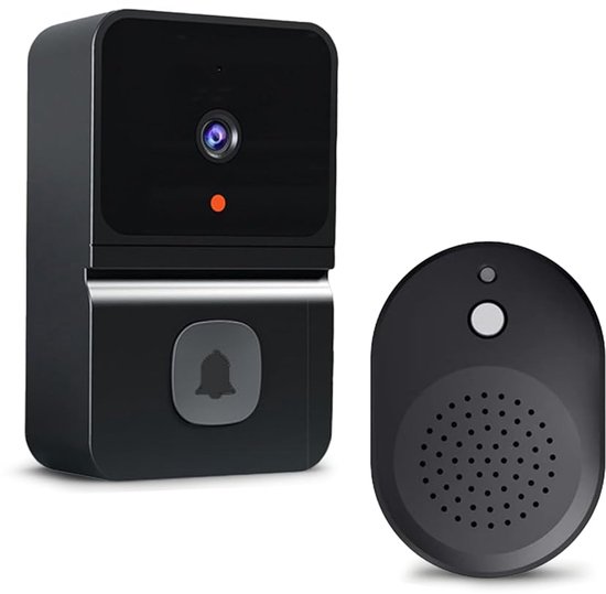 Slimme Video Deurbel met Scherm – Videofoon – HD Nachtzicht, Wifi Videodeurbel met Tweeweg Audio & Dongle van Merkloos