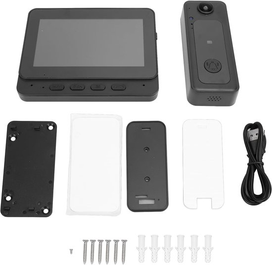 Slimme Videodeurbel - Beveiligingscamera Deur - Toegangscontrole Thuis - 4.3 Inch Scherm - 8MP HD Camera
