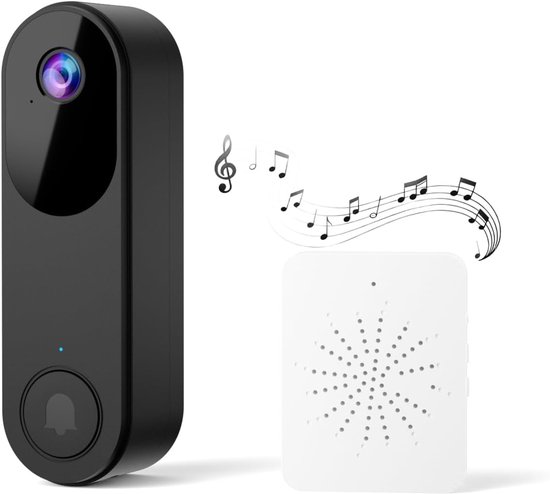 Slimme Videodeurbel - Camera Deurbel - Huisbewaking - Twee Weg Audio - Compact Formaat - Zwart