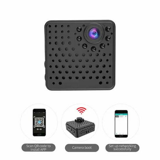 Slimme WiFi Camera | 2,4Ghz | 1080P | Spy Camera| Magnetische bevestiging | Diverse steuntjes van Merkloos