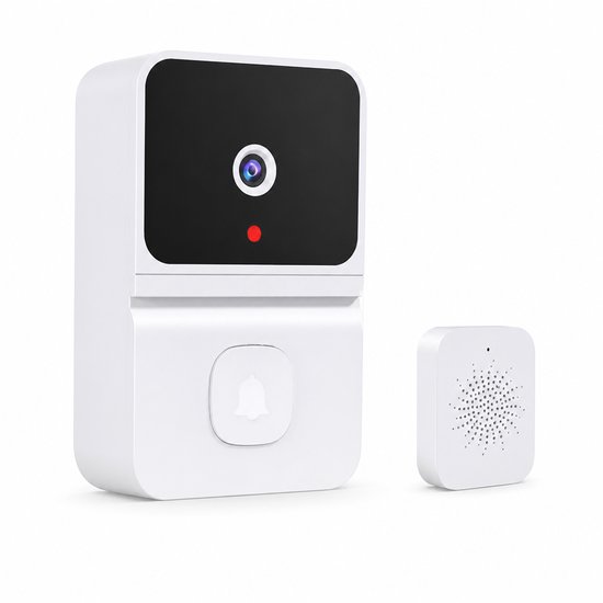 Slimme wifi-videodeurbel met camera, 2-weg audio en gong - Wit