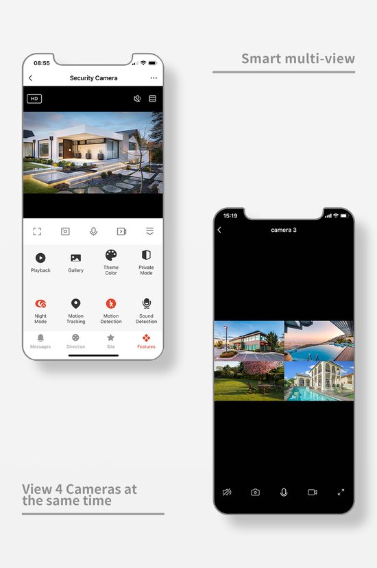 Smart Digitale Deurspion | 3MP | 4.3inch LCD | Tweeweg Audio | Nachtzicht | PIR Detectie | WiFi | 5000mAh | Smartlife | Tuya | App | Sensor | Camera van Merkloos