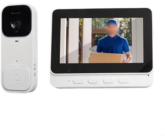 Smart Video Deurbel met 4,3 inch Monitor en Draadloze Intercom