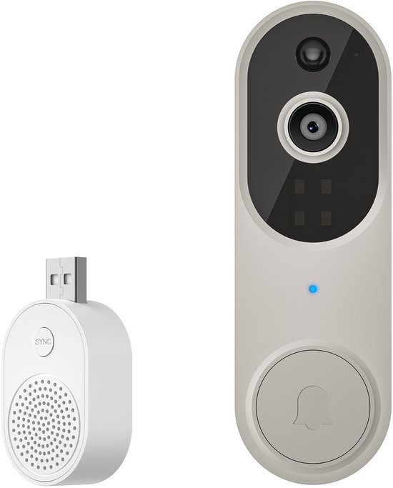 Smart visuele deurbel draadloze afstandsbediening visuele intercom spraak hd smart deurbel, M50 beige van Hiseeu