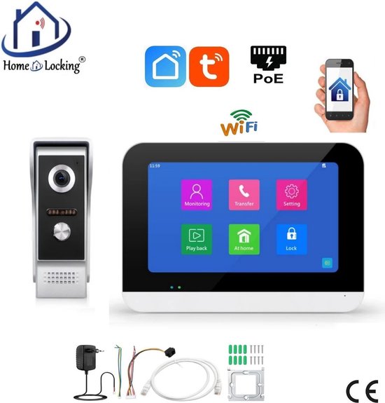 Smart WIFI deur intercom 1 touchscreen. T-2301 van Smart