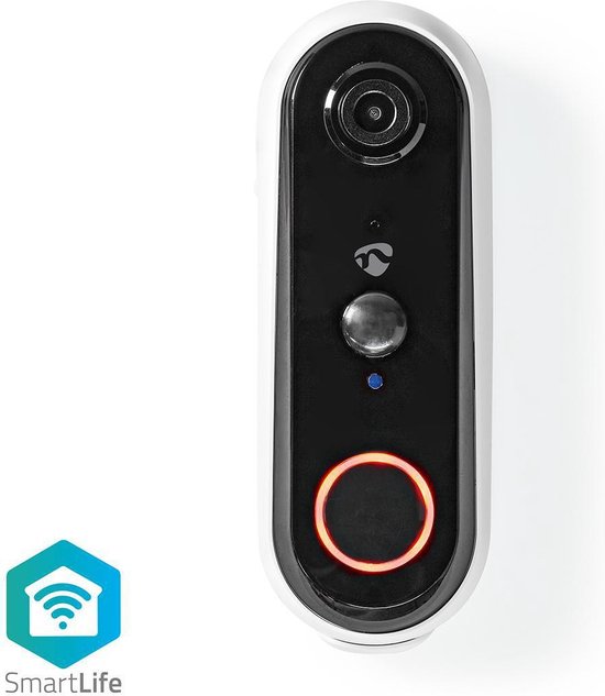 SmartLife Videodeurbel - Wi-Fi - Batterij Gevoed - HD 720p - Cloud Opslag (optioneel) / microSD (niet inbegrepen) - IP54 - Met bewegingssensor - Nachtzicht - Wit van Merkloos