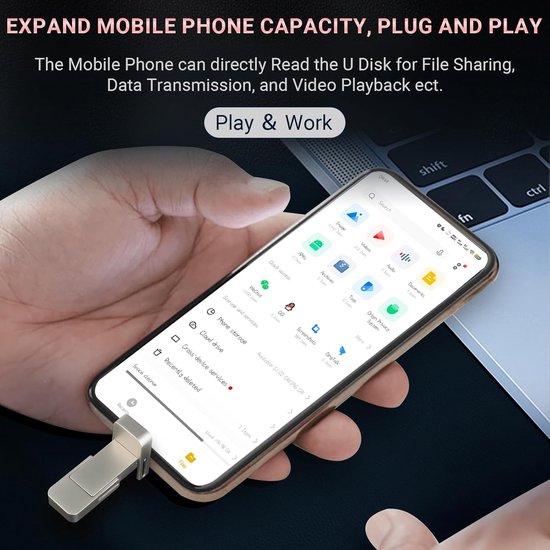 Snelle 512 GB USB-C en USB-A Flash Drive Externe SSD