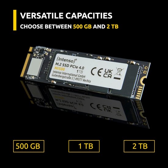 Snelle Interne M.2 NVMe SSD 500GB PCIe 4.0 voor Desktop en Laptop
